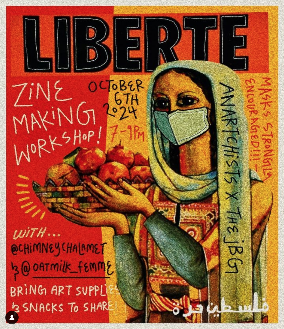 A yellow and pink poster for the end of summer pop up shop at sisters sage featuring favourite Indigenous and Palestinian artisans.