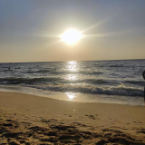 This photo shows the view of the Mediterranean sea from a beach in Gaza.